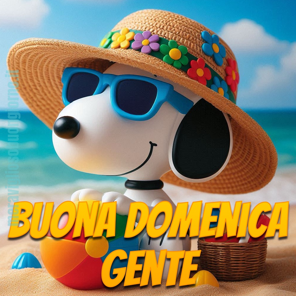 Snoopy oggi è al mare e vi augura Buona Domenica dalla spiaggia!